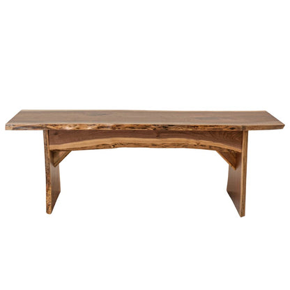 Rustic Red Door Co. Live Edge Wood Bench for Dining Table, Entryway, Bedroom, Living Room Accent, Solid Wooden Slab, Rustic Furniture, 4' Long, Walnut Wood with Clear Coat