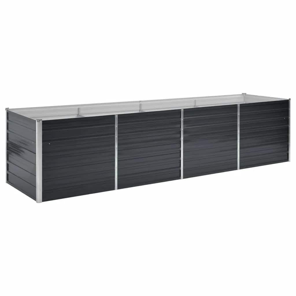 Foknhdi Galvanized Steel Raised Garden Bed 126 x 31.5 x 30.3 in Large Rectangular Planter Box Anthracite Metal Outdoor Planter for Patio, Yard & Balcony