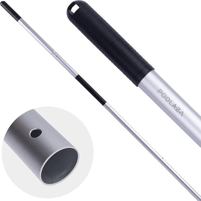 POOLAZA Pool Pole - Dual-Handle Anodized Aluminum Telescopic Skimmer Pole Up to 10.5 Ft | Portable Cleaning Tool