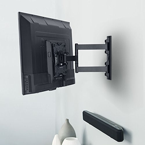 Amazon Basics Full Motion Articulating TV Monitor Wall Mount for 26" to 55" TVs and Flat Panels up to 80 Lbs, Black