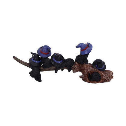 Nemesis Now Purrfect Broomstick Witches Familiar Black Cats and Broomstick Figurine,27.5cm