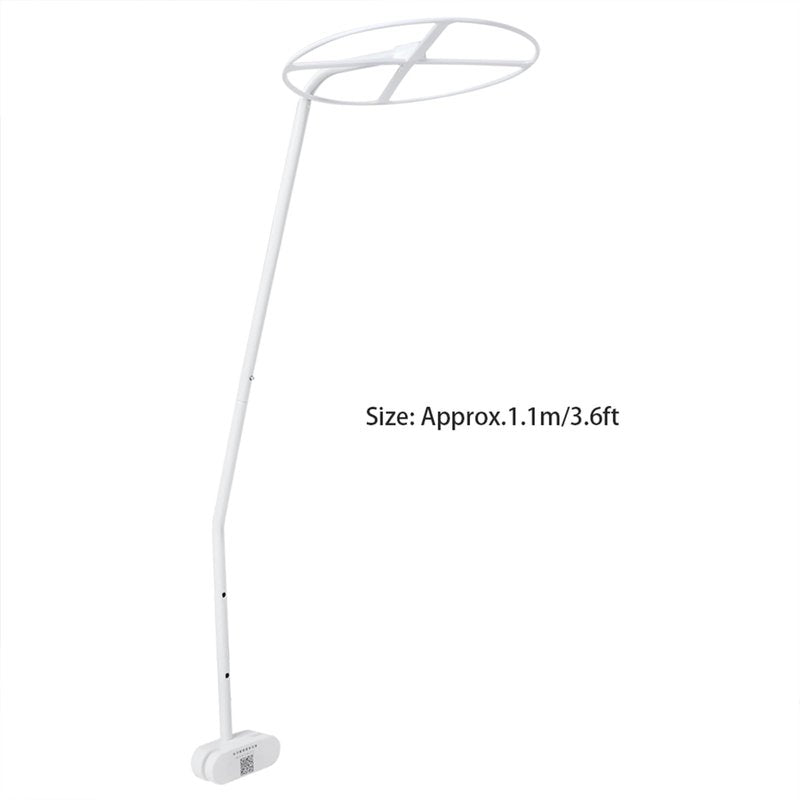 Adjustable Clip On Crib Canopy Holder, 0.9m/2.95ft Baby Net Support Rack for Crib Cot Bed, Easy Install Mosquito Net Stand for Nursery, Universal Crib Conversion Accessories (White)