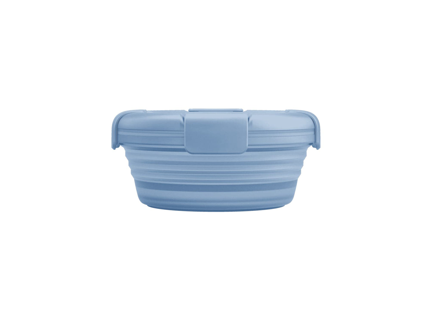 STOJO Collapsible Bowl - Translucent Denim Blue, 36oz - Reusable Silicone Bowl for Hot and Cold Food - Perfect for Travel, Meal Prep, To-Go Lunch, Camping & Hiking - Microwave & Dishwasher Safe