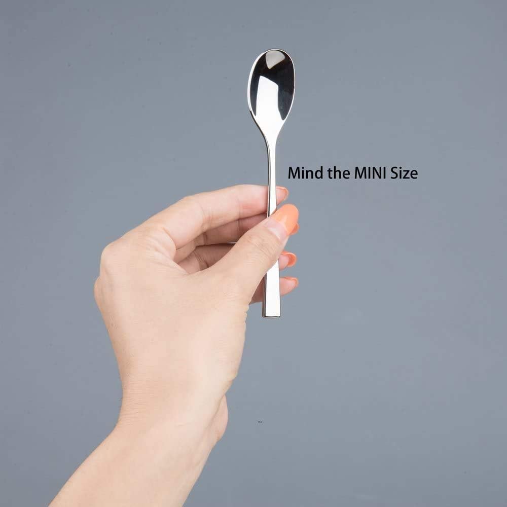 IMEEA Demitasse Spoons - Set of 6, 4.5 Inch SUS304 Stainless Steel Espresso Spoons