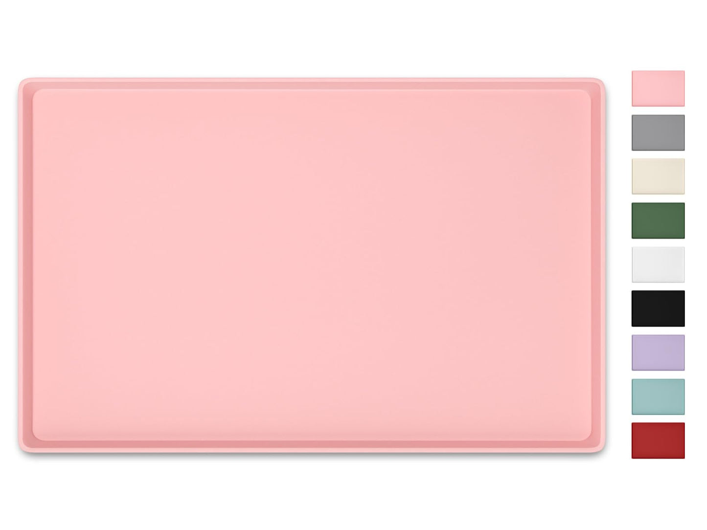 NPOOYI Silicone Art Mat for Crafts, 12" x 19" Waterproof Non-Slip Painting Mat for Kids with Raised Sides, Protects Surfaces Perfectly for Crafts, Legos, Slime, Resin, Paint & Jewelry-Making, Pink