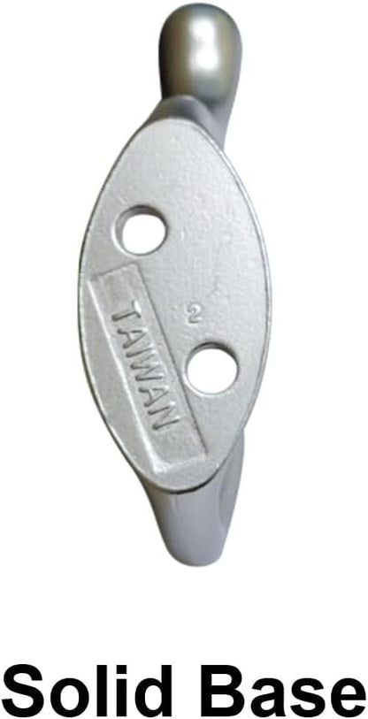 QCAA Premium Quality Heavy Duty Coat and Hat Hook Hanger 3-3/8" Zinc Die Cast Satin Nickel 10 Pack