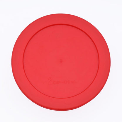 CIBI Food Storage Container Lids (2 Cups, Red - 6PK) for Pyrex and Anchor Round Glass Containers