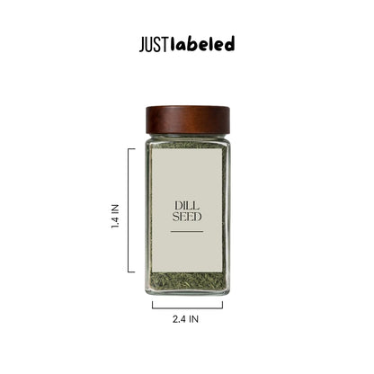 Spice Labels - 168 Aesthetic Beige Spice Labels for Jars - Waterproof Stickers for Spice containers - Preprinted Minmalist Oilproof Herbs & Seasoning Labels