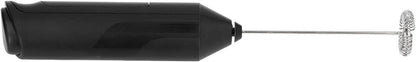 Mini Handheld Drink Mixer - Portable Stainless Steel Electric Milk Frother with Metal Base (Black and Bracket)