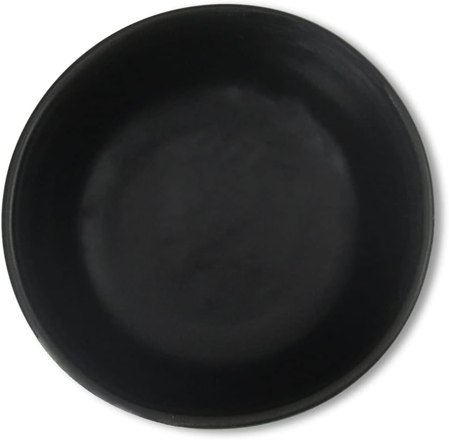 roro Hand-Molded Ceramic Stoneware Condiment Bowls, Matte Black Set of 4, 3 oz Each, Microwave and Dishwasher Safe