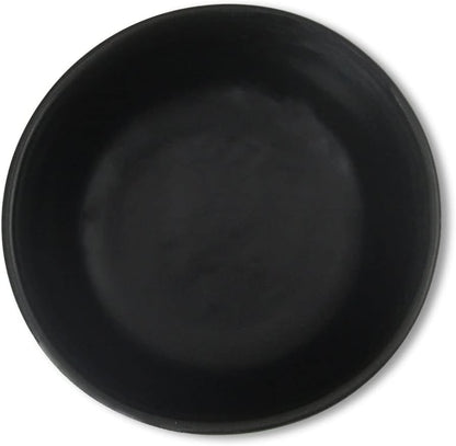 roro Hand-Molded Ceramic Stoneware Condiment Bowls, Matte Black Set of 4, 3 oz Each, Microwave and Dishwasher Safe