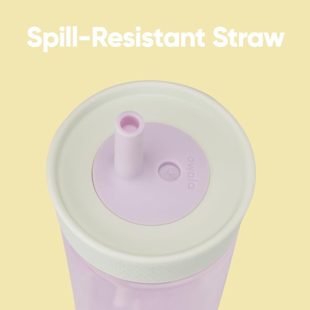Owala Kids BPA-Free Plastic Tumbler with Spill Resistant Flexible Straw, Easy to Clean, Kids Water Bottle, Great for Travel, Dishwasher Safe, 15 Oz, Mint and Pink, (Unicorn)