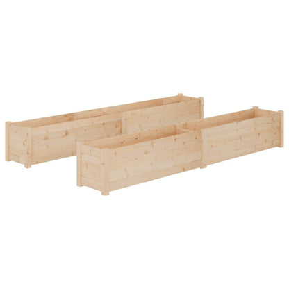 Mhdvray Raised Garden Bed Set 2-Pack Large 78.7×78.7×12.2 in Natural Pine Wood Elevated Planter Box for Outdoor Patio Vegetable Flower Herb Gardening