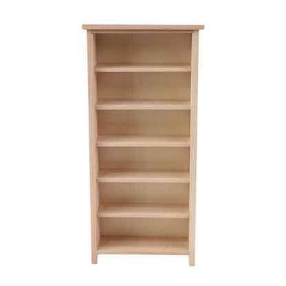 Angoily Mini Bookshelf, Dollhouse Bookcase, 1:12 Scale Doll House Furniture, Miniature Wooden Storage Cabinet Model, Unfinished Wood Library Shelving Scene, DIY Accessories for Room Display Collection