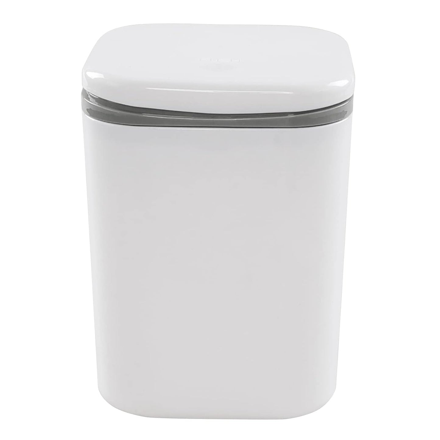 0.5 Gallon Tiny Countertop Trash Can, Mini Desktop Garbage Can with Push-Button, White