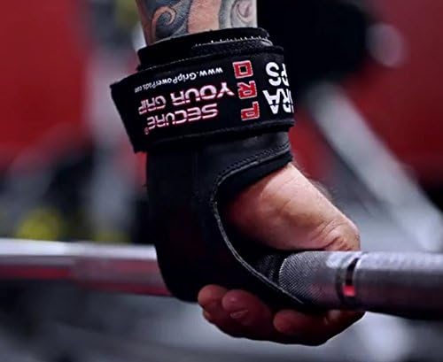 Cobra Grips PRO Weight Lifting Gloves Heavy Duty Straps Alternative Power Lifting Hooks for Deadlifts Wrist Wraps Support Bodybuilding (PRO Model for Men One Size, Black Rubber)