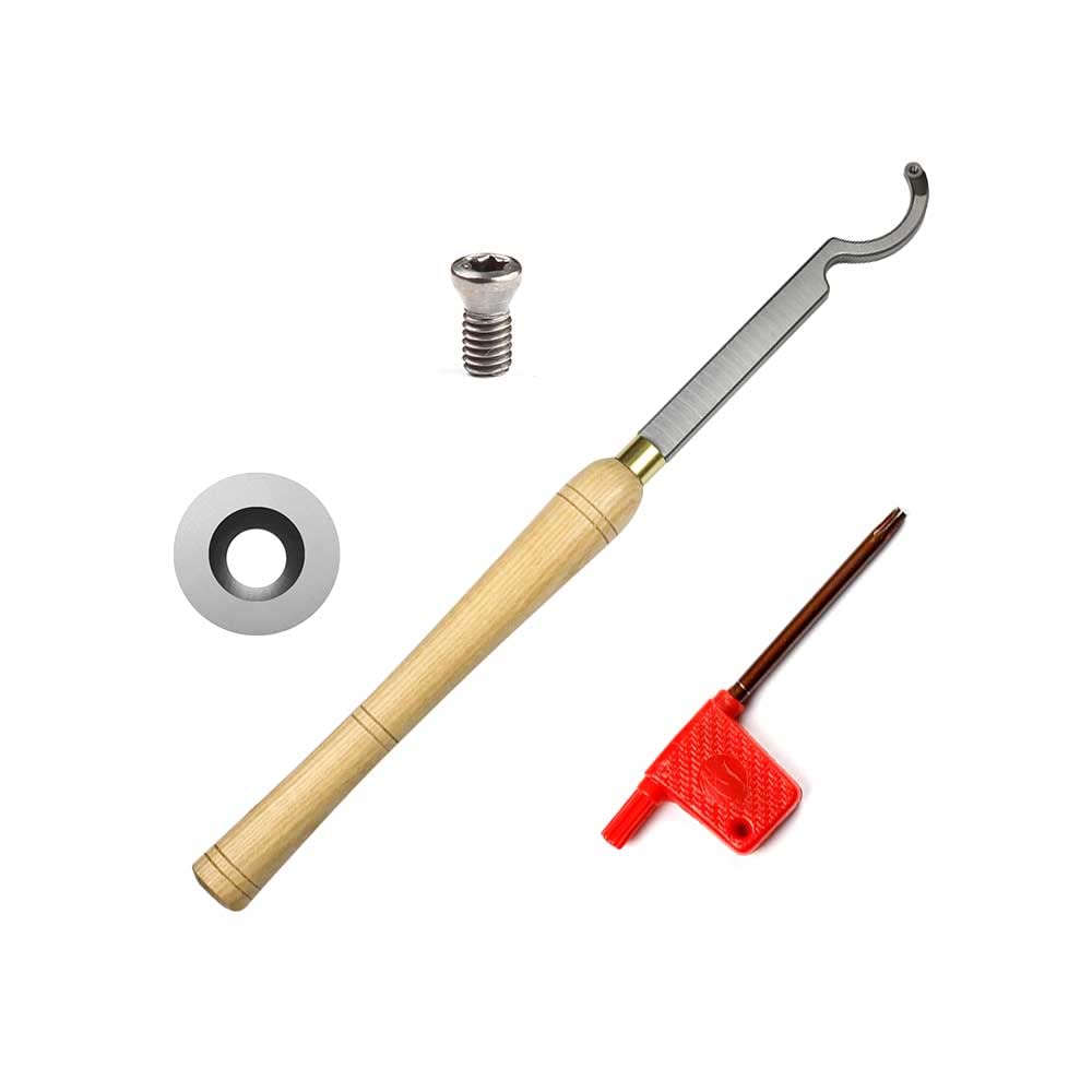 Swan Neck Hollowing Tool Carbide Tipped Wood Turning Tools Bended Lathe Chisel Tool Bar with 12mm Round Carbide Insert for Wood Hobbyist or DIY or Carpenter