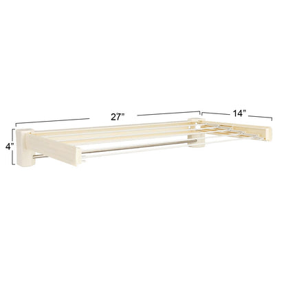 Household Essentials Metal and Plastic Wall Mount Telescoping Drying Rack, Compact Laundry Rack