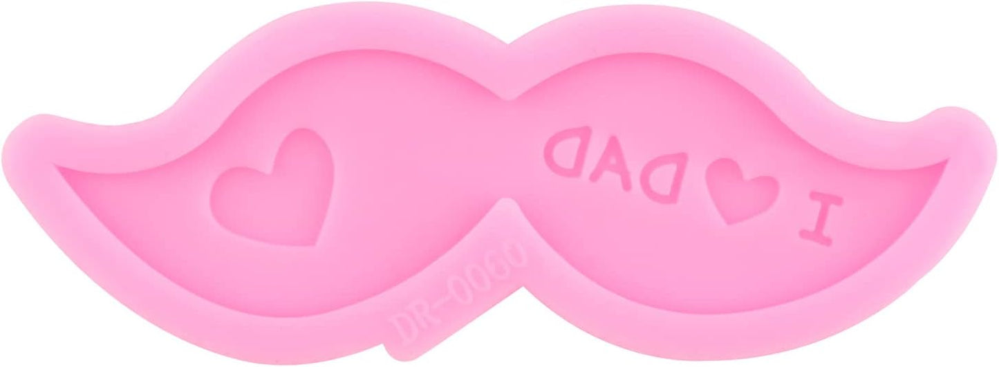 Father's Day Molds, Dad Candy Chocolate Silicone Molds, Heart Bow Tie Beard Fondant Molds Set of 4