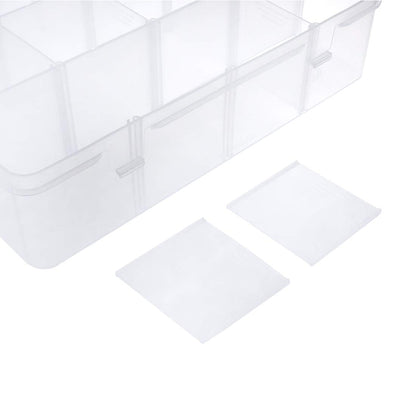 Xiaoyztan Clear Plastic Organizer, 12 Grids with Adjustable Dividers, Jewelry Box Bead Storage Container for Small Parts, Fishing Tackle, DIY Crafts, and Earrings