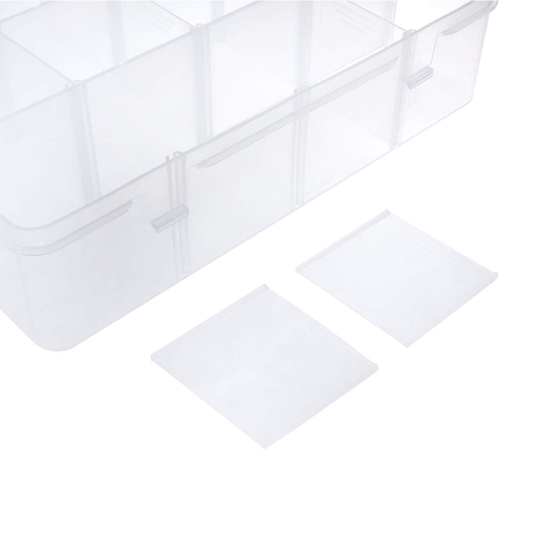 Xiaoyztan Clear Plastic Organizer, 12 Grids with Adjustable Dividers, Jewelry Box Bead Storage Container for Small Parts, Fishing Tackle, DIY Crafts, and Earrings