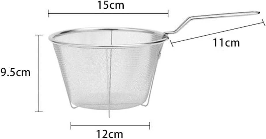 Tofficu Deep Fry Basket with Handle, Foldable 6-Inch Stainless Steel Mesh Frying Basket for Kitchen