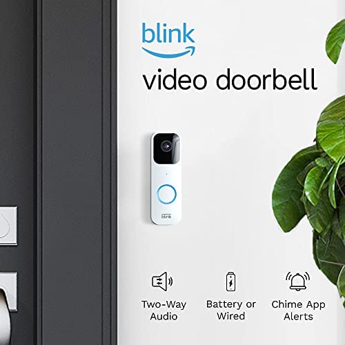 Like-New Blink Video Doorbell (2023 release), Two-way audio, HD video, motion and chime app alerts and Alexa enabled — wired or wire-free (Black)
