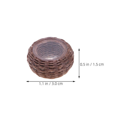 DOITOOL Miniature Table and Chairs Set: 1:12 Scale Miniature Dollhouse Accessories Mini Rattan Table and Chairs Dollhouse Furniture for Fairy Garden Micro Landscape Decoration