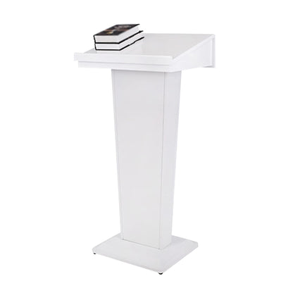 Lectern Podium Stand, Podium,Tilt Design Standing Desk Host Stage Speaking Reading Table, for Classroom Conference and Auditorium/White/58x48x120cm