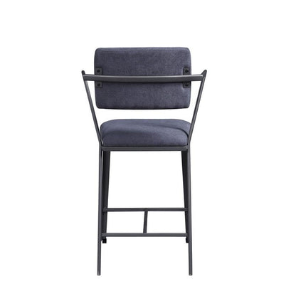 Acme Cargo Counter Height Chair (Set of 2) in Fabric & Gunmetal