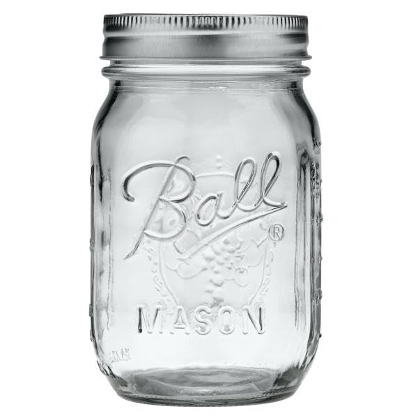 Ball Glass 389579 Clear Pint Mason, Regular Mouth, 2 Count (Pack of 1)