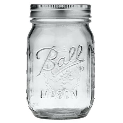 Ball Glass 389579 Clear Pint Mason, Regular Mouth, 2 Count (Pack of 1)