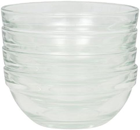 Clear Glass Bowl Set of 4, Stackable Cooking Mixing Prep, 3.5-Inch, 4-Inch, 6-Inch (4, 3.5 inch)