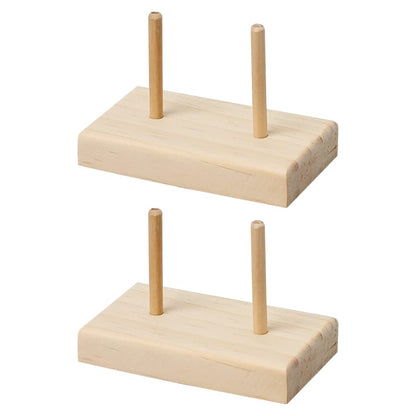 2 Pcs Wooden Thread Holder Embroidery Thread Rack Sewing Wire 2 Spool Stand for Embroidery Quilting