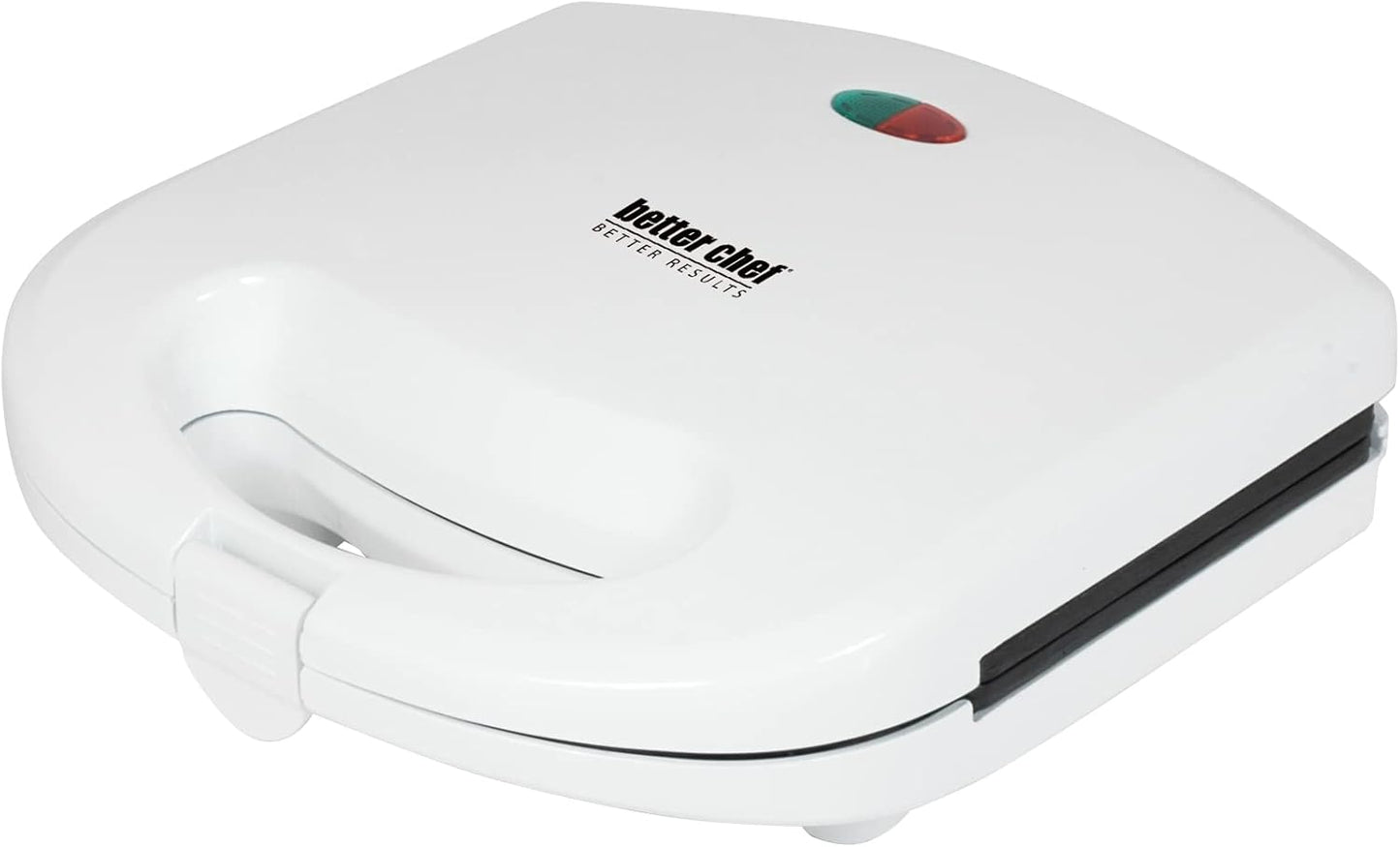 Better Chef Basic Contact Grill, Non-Stick, Panini Style, 8-Inch Width, Cord & Upright Storage (White)