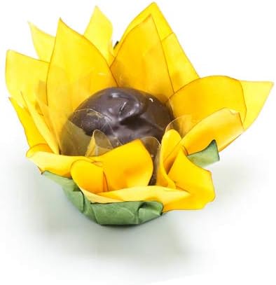 Truffilio Handmade Paper Truffle Cups | Candy Liners for Chocolate | Truffle Wrappers - Pack of 20 (Paper, Sunflower)