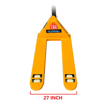 KT-PJ685 6600LBS/3000KG 27 Inch Hand Hydraulic Pump Pallet Jack Manual Forklift Lift Hand Pallet Truck for Warehouse, Manufacturing and Retail (27 INCH)