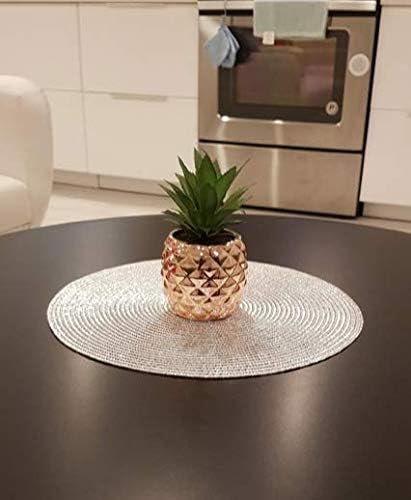Porcelain Potted Artificial Succulent 7.8" Pineapple Plant for Home Office Kitchen Decoration