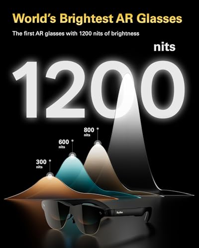 RayNeo Air 3s Pro AR/XR Glasses - 201'' 1200 Nits 120Hz HueView 2.0 Video Display Glasses, Smart Gaming Glasses for iPhone 16,15/Android/Mac/Switch 2/PS5/SteamDeck - Next-Gen Personal Theater