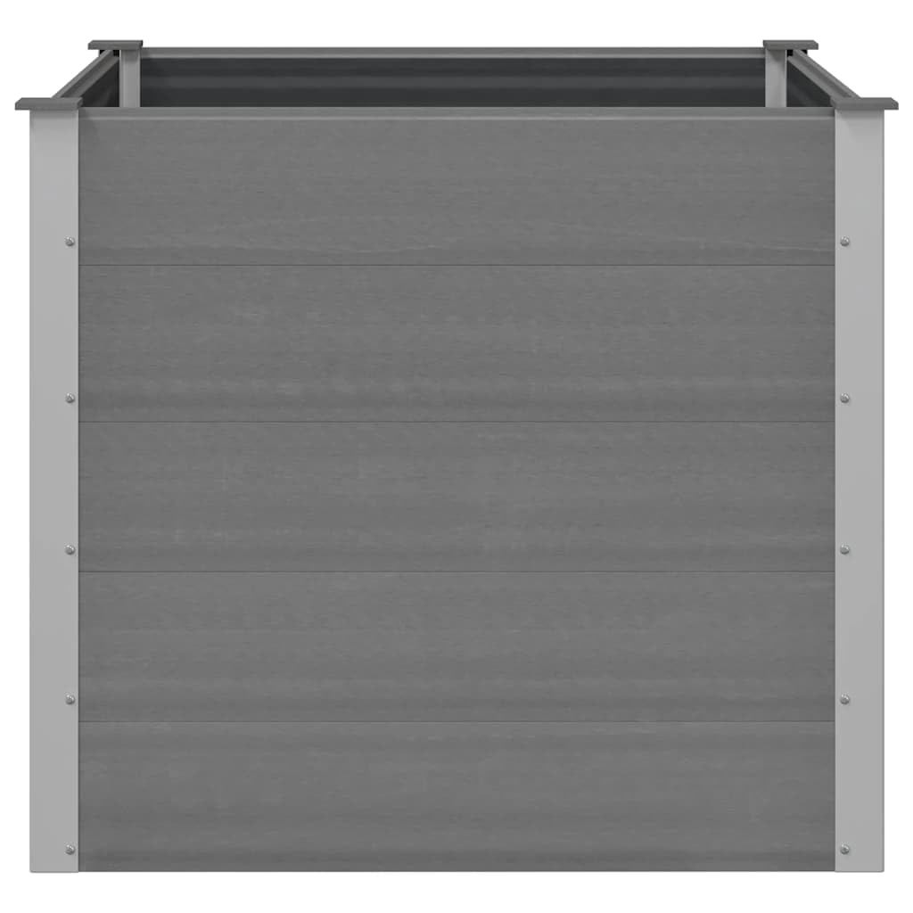 Tmriohed Grey WPC Garden Raised Bed 39.4 x 39.4 x 35.8 in Square Outdoor Planter Box, Wood-Plastic Composite & Aluminum Frame, Large Planter for Patio Balcony Deck Yard