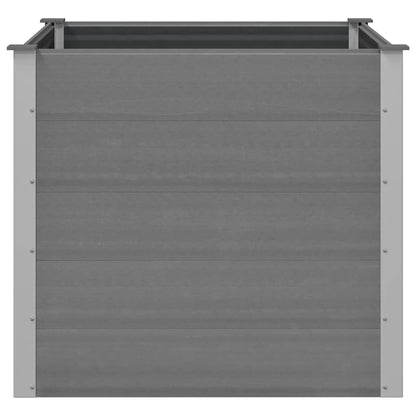 Tmriohed Grey WPC Garden Raised Bed 39.4 x 39.4 x 35.8 in Square Outdoor Planter Box, Wood-Plastic Composite & Aluminum Frame, Large Planter for Patio Balcony Deck Yard