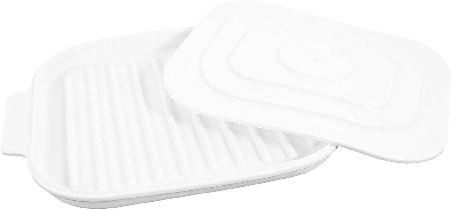 BESTOYARD Microwave Bacon Tray, 11x8 Inch Baking Oven Plate, Grill Rack for Breakfast Snack Pizza Cooking