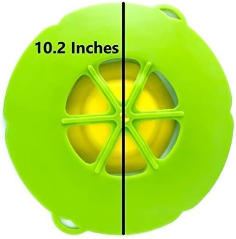 PureGenius Boil Over Spill Stopper Lid Cover, 10.2 inch (Green) Kitchen Tool for Pots Pans Lid Boil Over Prevention