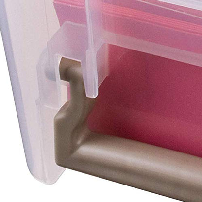 ArtBin Semi Satchel Portable Craft Organizer with 3 Dividers - Clear Plastic Storage Case for Art & Craft Supplies