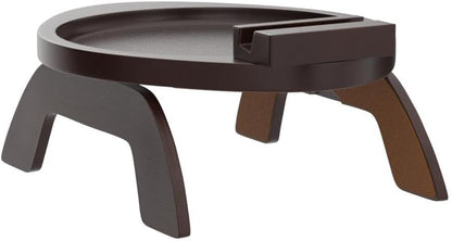 360 SINWANT Couch Arm Table, Bamboo Round Sofa Clip on Tray with Phone Holder,Foldable Couch Armrest Table Eating on