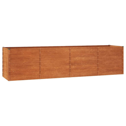 HETFTJN Large Raised Garden Bed 126 Inch Rusty Corten Steel Planter Box for Vegetables Herbs and Flowers Rectangular Outdoor Elevated Planter with Industrial Design