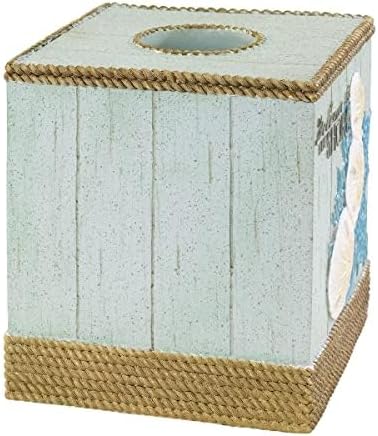Avanti Linens Beachcomber Collection Tissue Box Cover, Guest Bathroom Essentials, Beach Inspired Home Decor