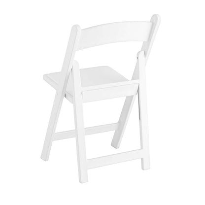 Zedfire Set of 8, White Resin Folding Chairs with Vinyl Seat, Commercial Event Chairs, Foldable Chair for for Party, Wedding, Picnic, Indoor/Outdoor use