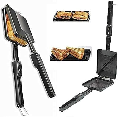 Gas Toaster Sandwich Maker Panini Maker Hot Sandwich Maker with 2 in 1 Peeler, Non-Stick Aluminum Toaster