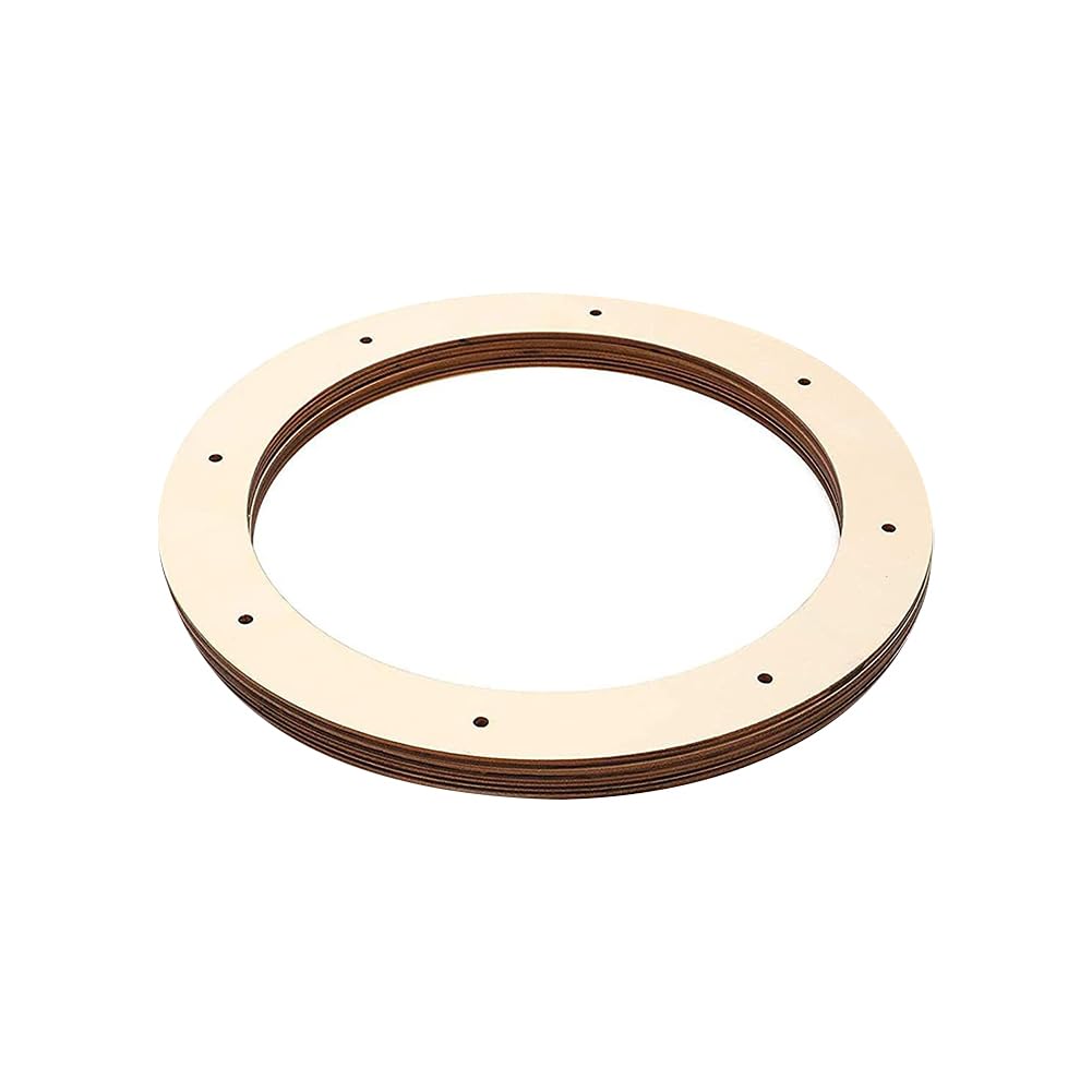 UUYYEO 4 Pcs 12 Inch Wooden Wreath Rings with Holes Wood Wreath Frames Forms Wood Floral Hoops Wooden Hanging Wreaths for Christmas Wedding